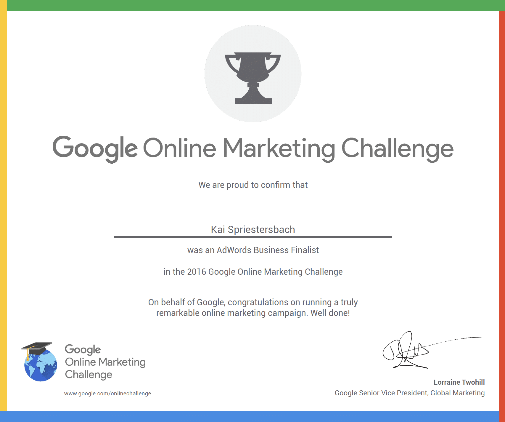 Meine Teilnahme an der Google Ad Grants Online Marketing Challenge (OMC)