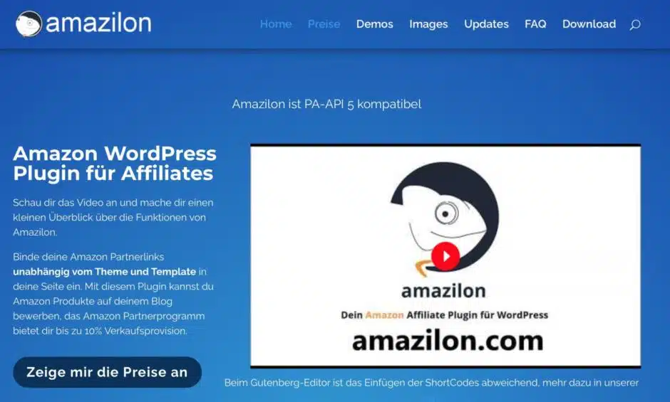Amazilion, das Amazon-WordPress-Plugin-für-Affiliates
