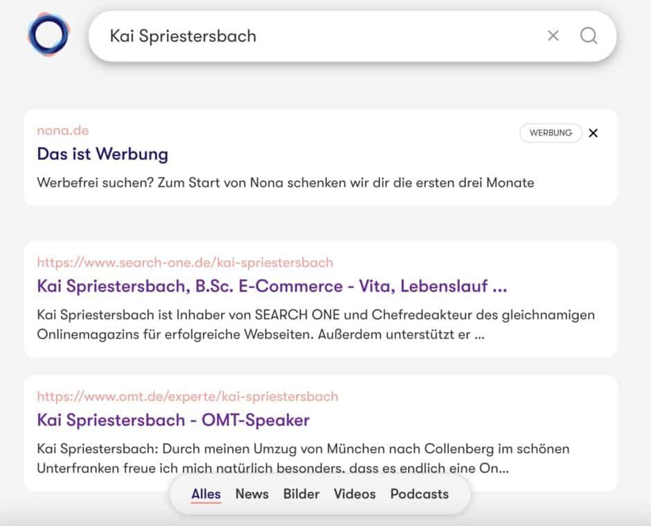 Web-Suche nach Kai Spriestersbach bei Nona