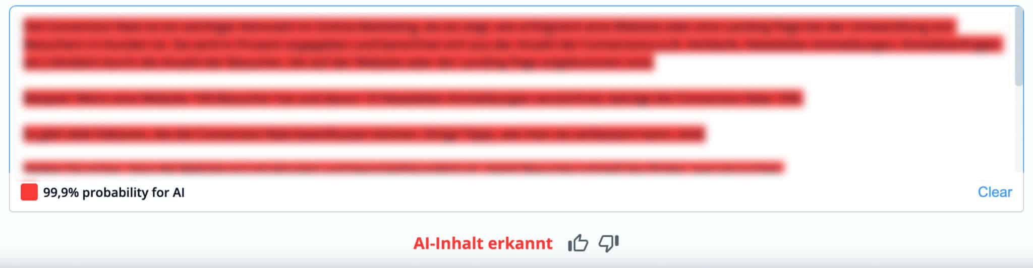 Screenshot von copyleaks Test