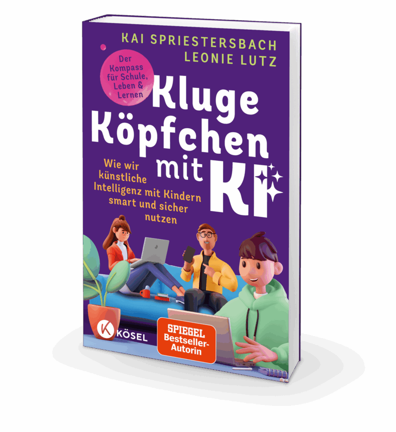 Cover: Kai Spriestersbach , Leonie Lutz Kluge Köpfchen mit KI Wie wir Künstliche Intelligenz mit Kindern smart und sicher nutzen – der Kompass für Schule, Leben & Lernen