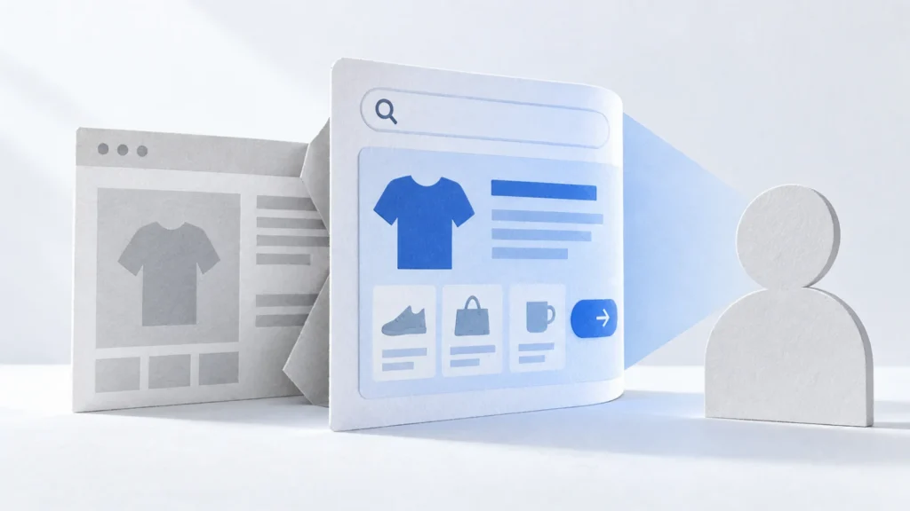 Googles neues Patent: KI-Zwischenseiten statt eurer Landing Pages? (KI-generiert)